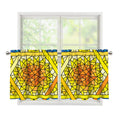 Stained Glass Star of David Print Tier Curtains