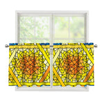 Stained Glass Star of David Print Tier Curtains