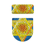 Stained Glass Star of David Print Toilet Lid And Tank Cover Set