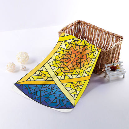 Stained Glass Star of David Print Towel