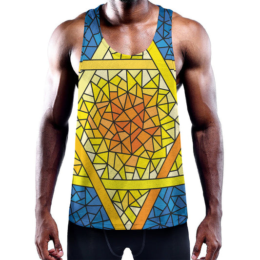 Stained Glass Star of David Print Training Tank Top