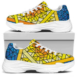 Stained Glass Star of David Print White Chunky Shoes