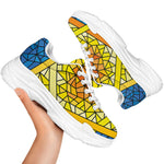 Stained Glass Star of David Print White Chunky Shoes