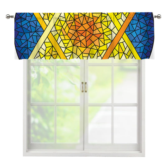 Stained Glass Star of David Print Window Valance