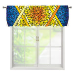 Stained Glass Star of David Print Window Valance