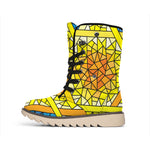 Stained Glass Star of David Print Winter Boots
