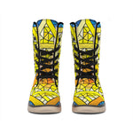 Stained Glass Star of David Print Winter Boots