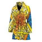 Stained Glass Star of David Print Women's Bathrobe