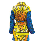 Stained Glass Star of David Print Women's Bathrobe