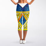 Stained Glass Star of David Print Women's Capri Leggings