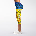 Stained Glass Star of David Print Women's Capri Leggings