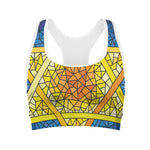 Stained Glass Star of David Print Women's Sports Bra