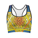 Stained Glass Star of David Print Women's Sports Bra