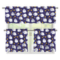Star And Sheep Pattern Print 3 Piece Kitchen Curtains