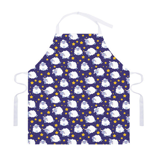 Star And Sheep Pattern Print Adjustable Apron