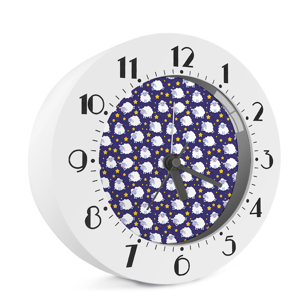 Star And Sheep Pattern Print Alarm Clock