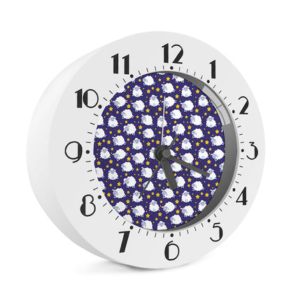 Star And Sheep Pattern Print Alarm Clock
