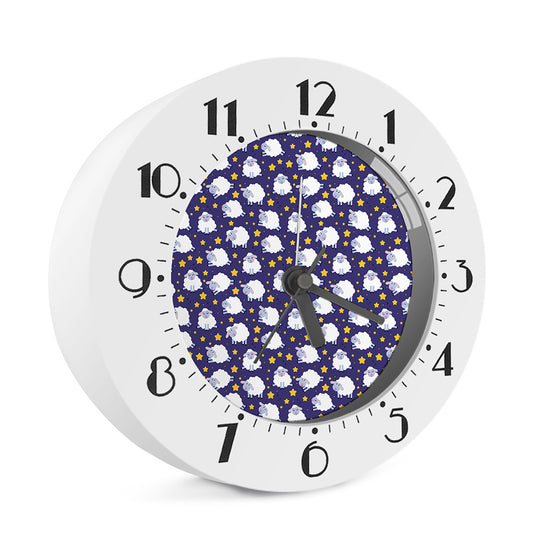 Star And Sheep Pattern Print Alarm Clock