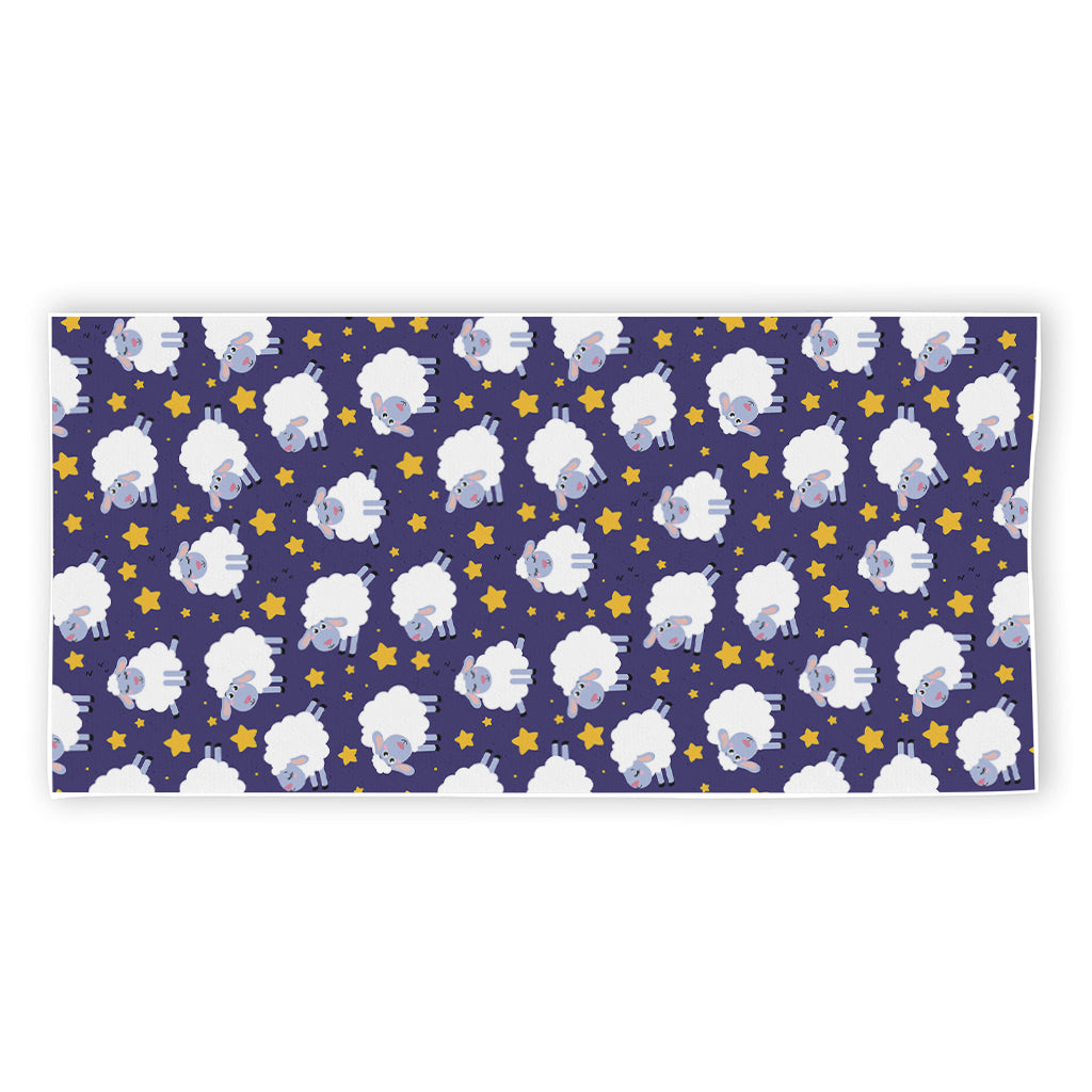 Star And Sheep Pattern Print Beach Towel