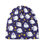 Star And Sheep Pattern Print Beanie