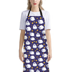 Star And Sheep Pattern Print Bib Apron With Pocket