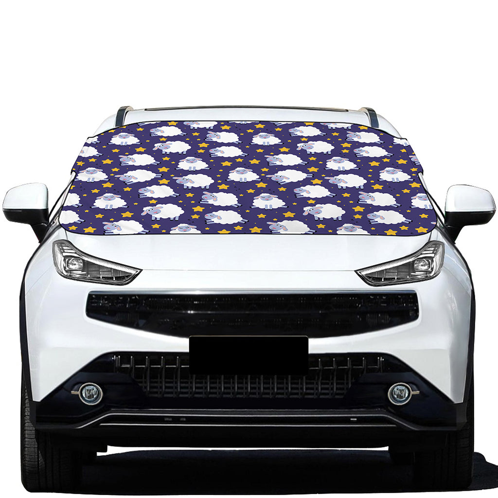 Star And Sheep Pattern Print Car Windshield Snow Cover