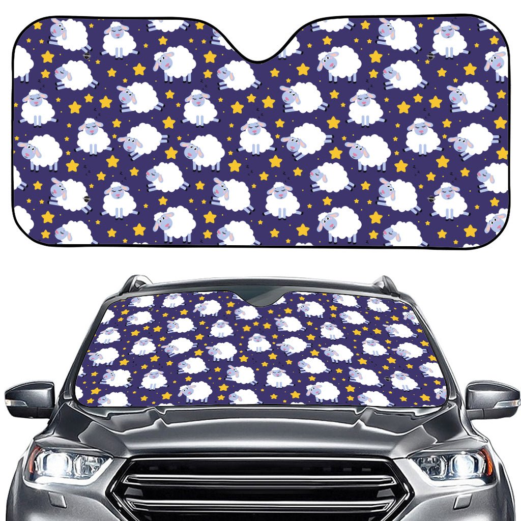 Star And Sheep Pattern Print Car Windshield Sun Shade