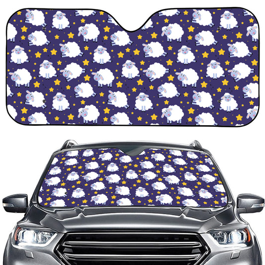 Star And Sheep Pattern Print Car Windshield Sun Shade