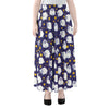 Star And Sheep Pattern Print Chiffon Maxi Skirt