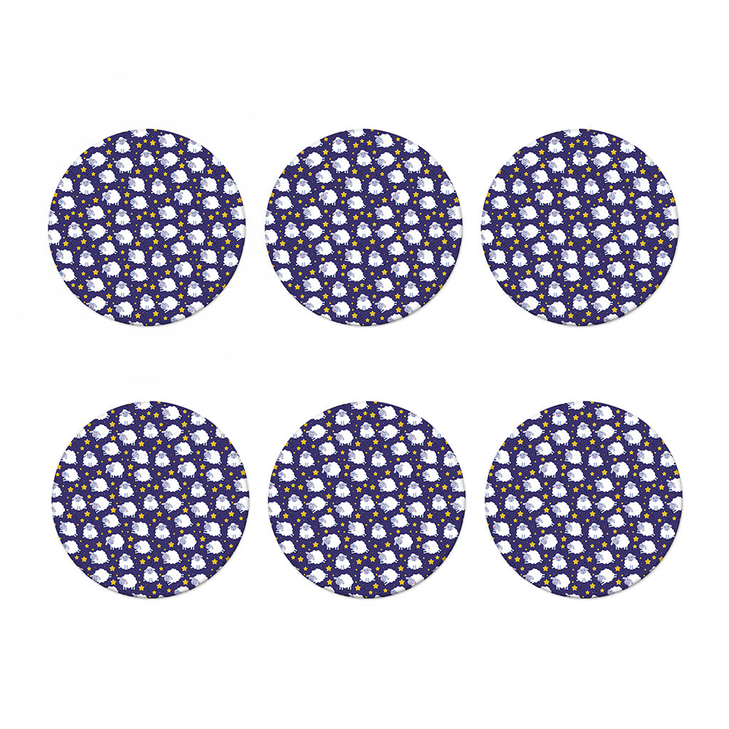 Star And Sheep Pattern Print Coaster Set