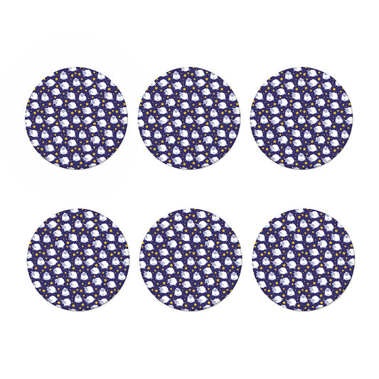 Star And Sheep Pattern Print Coaster Set