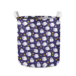 Star And Sheep Pattern Print Collapsible Laundry Basket