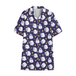 Star And Sheep Pattern Print Cotton Hawaiian Shirt