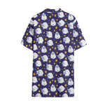 Star And Sheep Pattern Print Cotton Hawaiian Shirt