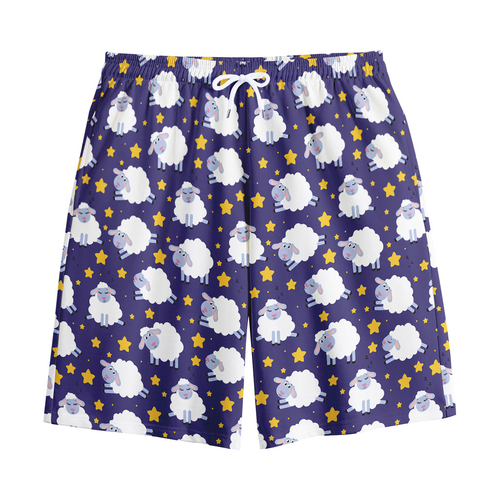 Star And Sheep Pattern Print Cotton Shorts