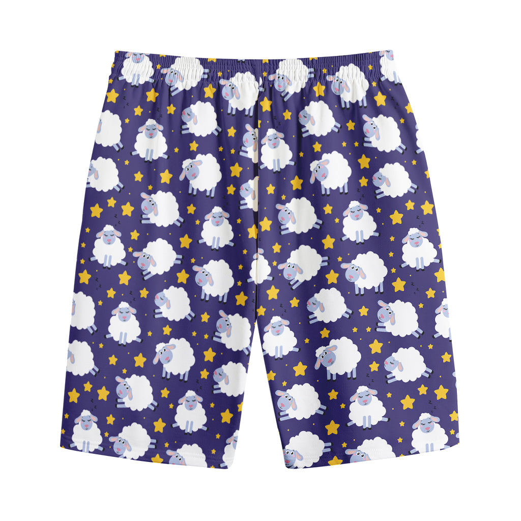 Star And Sheep Pattern Print Cotton Shorts