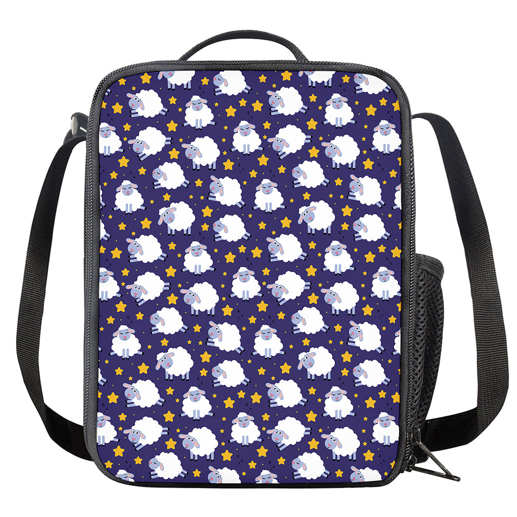Star And Sheep Pattern Print Crossbody Lunch Bag
