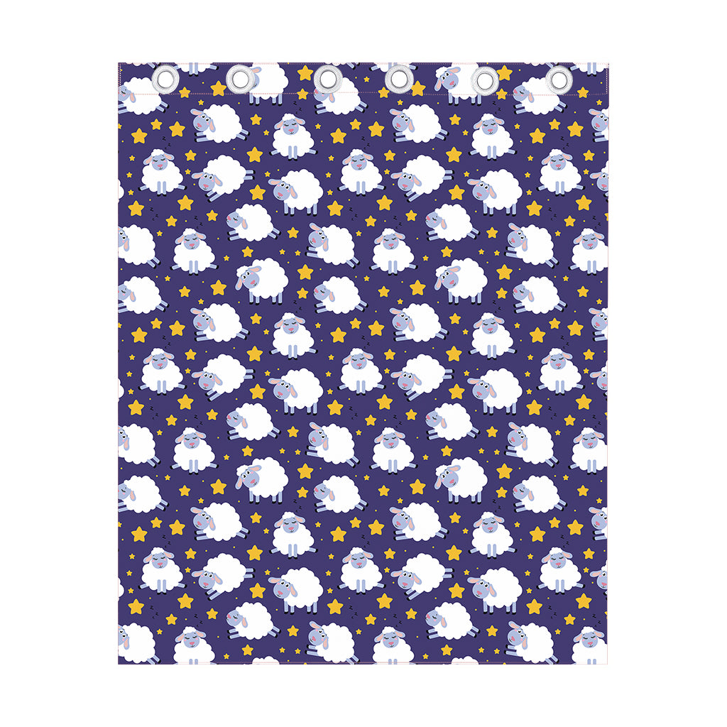 Star And Sheep Pattern Print Curtain