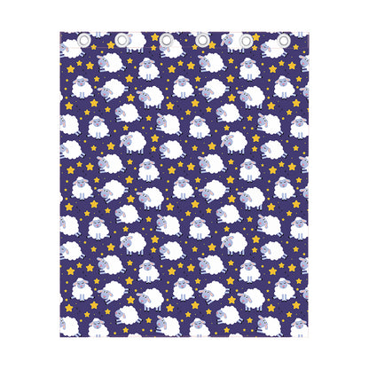 Star And Sheep Pattern Print Curtain