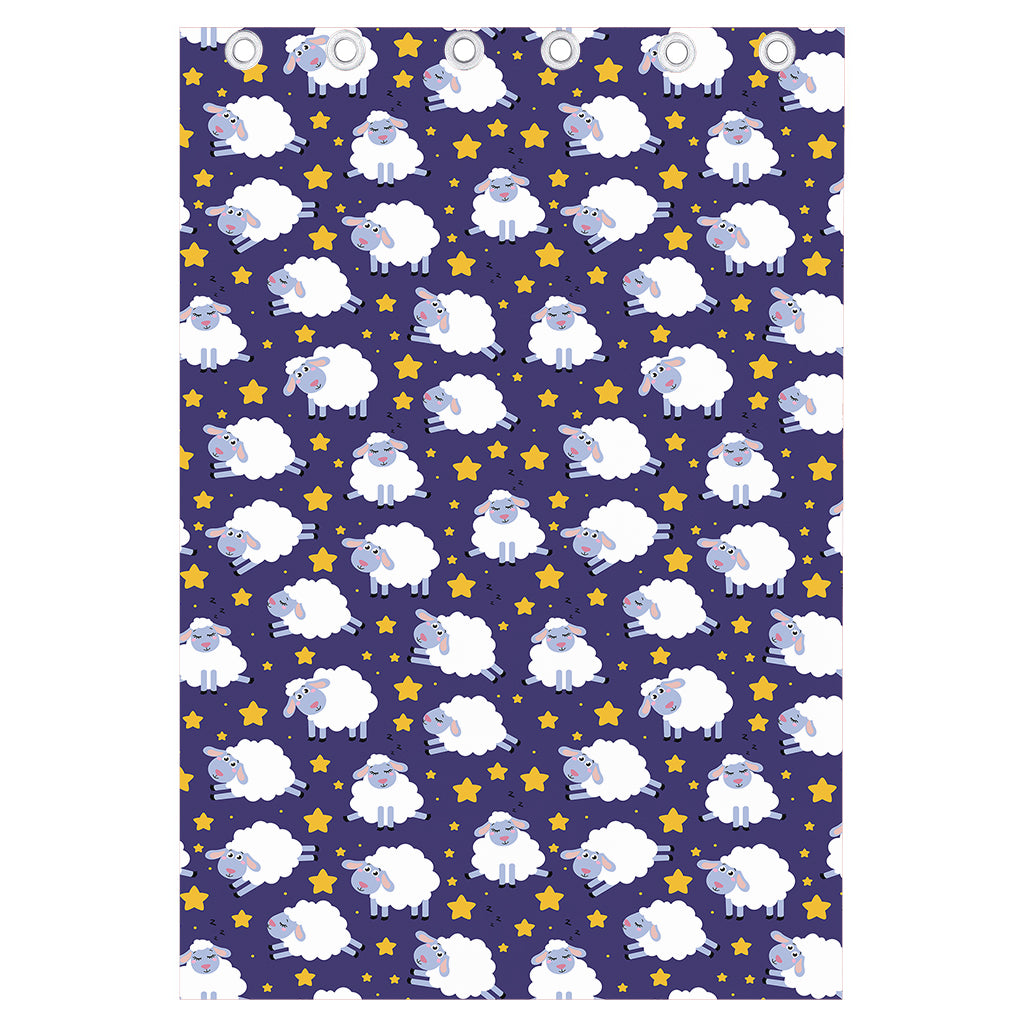Star And Sheep Pattern Print Curtain