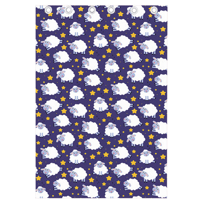 Star And Sheep Pattern Print Curtain