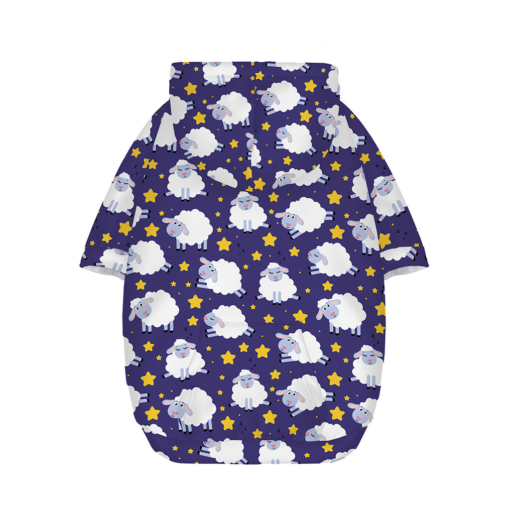 Star And Sheep Pattern Print Dog Zip Up Hoodie