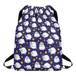 Star And Sheep Pattern Print Drawstring Backpack