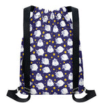 Star And Sheep Pattern Print Drawstring Backpack