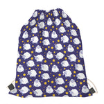 Star And Sheep Pattern Print Drawstring Bag
