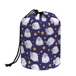 Star And Sheep Pattern Print Drawstring Makeup Bag