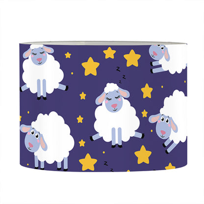 Star And Sheep Pattern Print Drum Lamp Shade