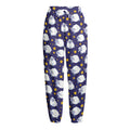 Star And Sheep Pattern Print Fleece Lined Knit Pants