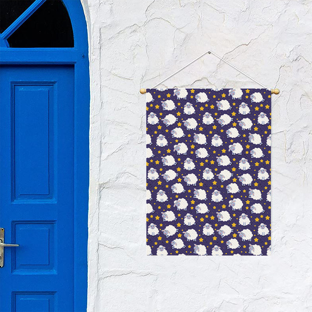 Star And Sheep Pattern Print Garden Flag