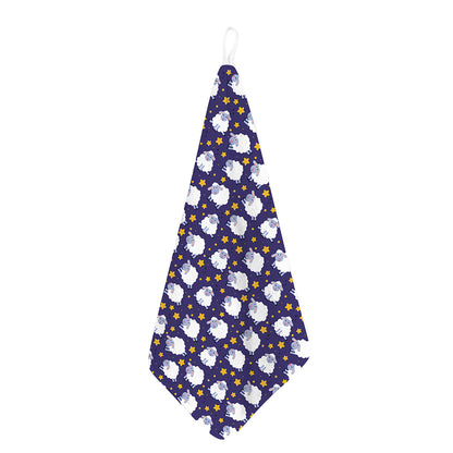 Star And Sheep Pattern Print Hand Towel